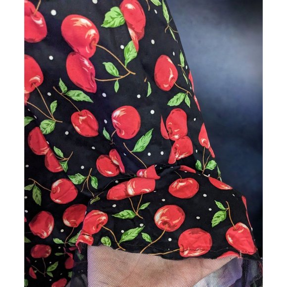 Jolie Moi Cherry Pinup Rockabilly Halter Dress - Picture 4 of 13